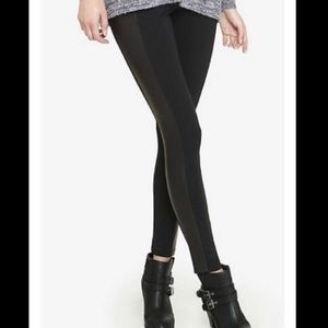 Express Brand Black Legging with Leather Size S